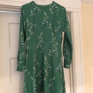 Loft Green Floral Dress - size 2
